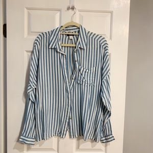 urban outfitters striped button up shirt